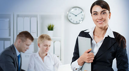 woman holding a clipboard